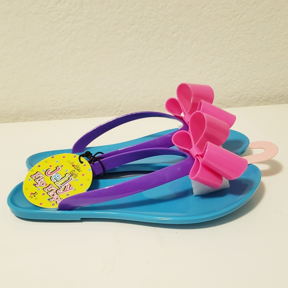 Girls Jelly Sandals with Pink Bows